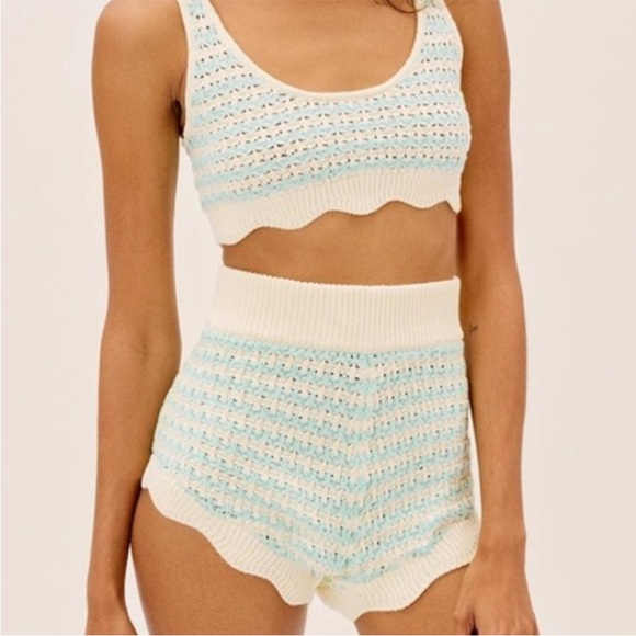 BB Dakota by Steve Madden Pants - BB Dakota by Steve Madden Crochet crop tank and short shorts NWT size XS